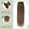 Elailite Bundle Extensions Real Hair #4 Medium Brown 55 cm