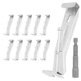G Good Gain Gutter Hangers 5 Inch - Gutter Brackets with Bonus Drill Bit & Clip, Hidden Gutter Hangers 5 Inch K Style with Pre-Assembled Screw, for Repairing Sagging Rain Gutters - 10 Pack