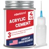 Acrylic Bonding Cement with Applicator Bottle 4 oz, Clear Adhesive