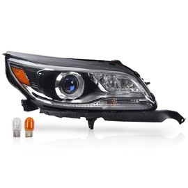 G-PLUS Headlight HID Xenon Lamp w/o D3S HID Bulb Compatible with Chevy Malibu 2013-2015/Fit Malibu Limited 2016 23285542, 22738068, 22986200, GM2503400 Clear Lens Black Housing Right