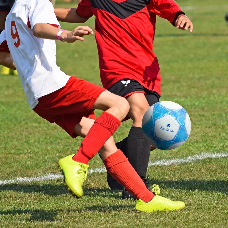 Fantecia 夜光サッカーボールサイズ5、トレーニングやレジャーゲーム用の蛍光サッカーボール、ポンプ付きユースと大人のためのパーフェクト