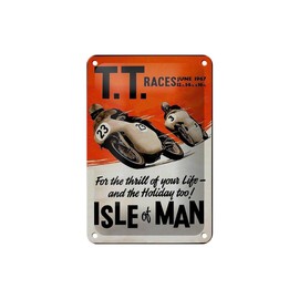 Tin Sign 18 x 12 cm Isle of Man T.T. Racers June 1967 DekoNo7
