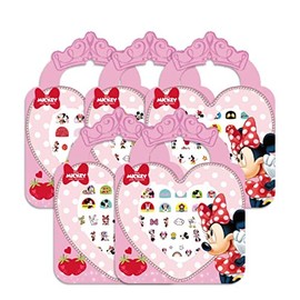 Fashion Yo 5 Sheets Toddlers Princess Elsa Minnie Kids Girls Nail Stickers Earring Stickers Art Decal Party Bag Fillers Decor for Kids Girls Birthday Gift (Minnie Nail Stickers)