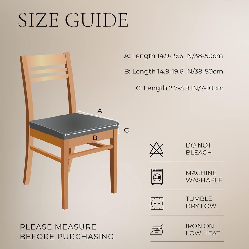 SearchI Dining Chair Seat Covers Set of 6, Stretch Removable