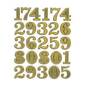 XIAXIN Waterproof Glitter PVC Number Sticker Set Weatherproof Waterproof Roman Character Nameplate Suitcase Nameplate Locker TSS-607 (Gold, 1)