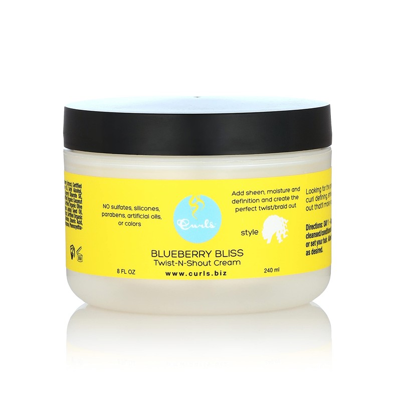 Curls Blueberry Bliss Twist-N-Shout Cream - 8 oz, for the