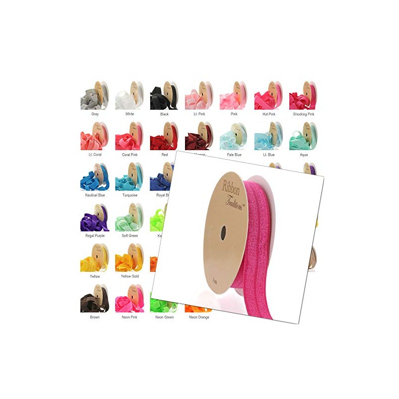 5/8" Fold Over Elastic White 3 Yard