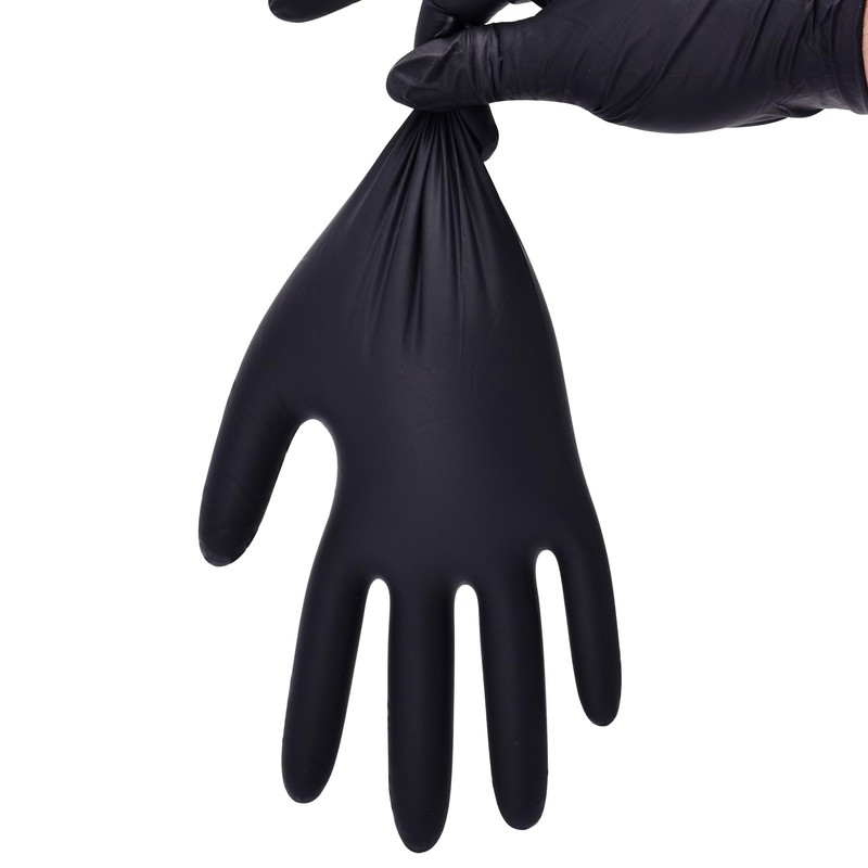 Supreme TTF Black Nitrile Disposable Gloves Non Latex Powder Free