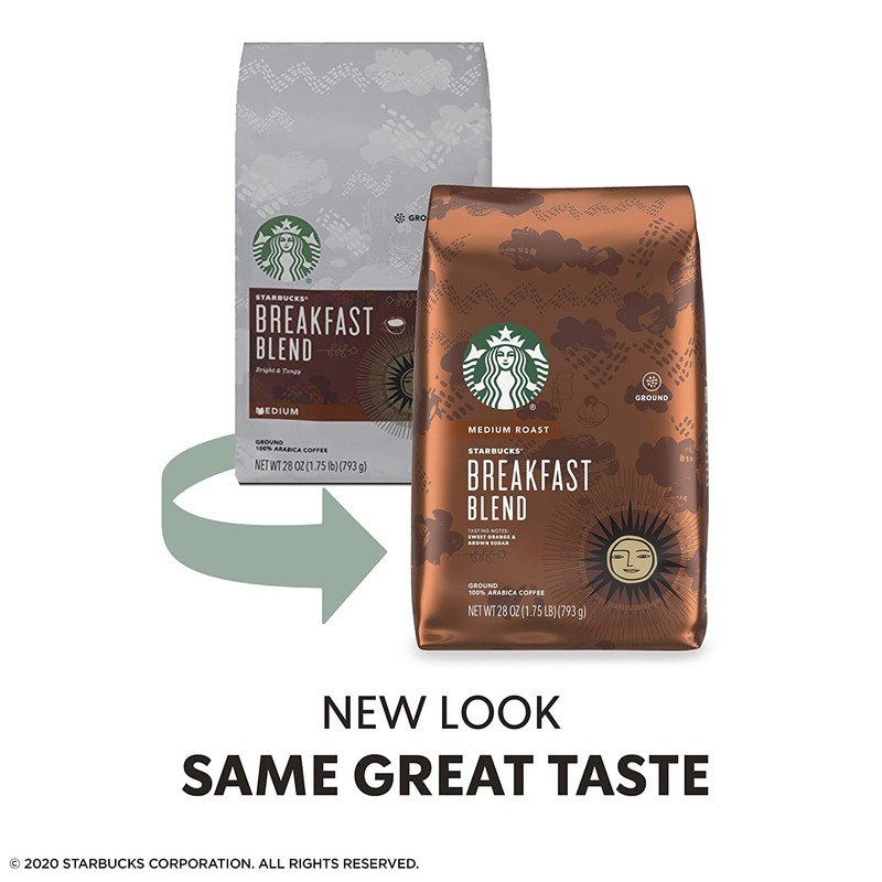 Starbucks Medium Roast Ground Coffee — Breakfast Blend — 100%