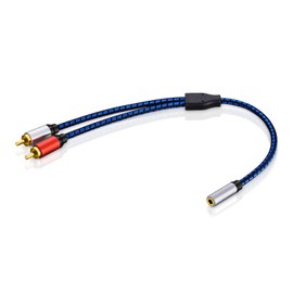 NC XQIN RCA to 3.5mm Adapter, 3.5mm Female to 2RCA Male Stereo Audio Y Cable Adapter Cable Gold Plated Compatible for Smartphones, MP3, Tablets, Home Theater, HDTV (RCA to 3.5mm Aux Cable -1ft)