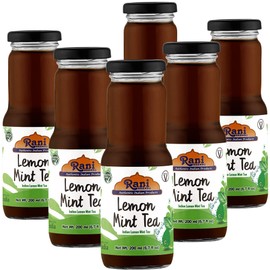 Rani Lemon Mint Tea 6.7 fl oz (200 ml) Glass Bottle, Pack of 6 ~ Indian Fruit Beverage | Vegan | Gluten Free | NON-GMO | Indian Origin