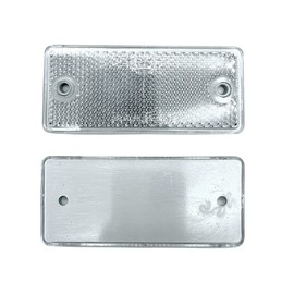 DOJA Barcelona Trailer Reflector Rectangular Rear Reflector Universal Pack 10 White Trailer Lighting, Reflector Stickers, Car Reflectors, Motorcycle Reflective Tape, Caravan Cat's Eyes