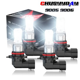 CHUSYYRAY 9006 9005 LED Headlight KIT Combo Bulbs 10000K High Low Beam Super Bright White