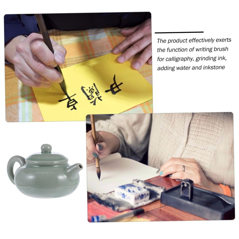 DOITOOL 1Pc Ceramic Calligraphy Water Dropper Tea Pot Shape Ink