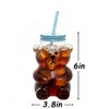 Kawaii Bear Sippy Cup 19oz, Clear Bear Glass Cup with