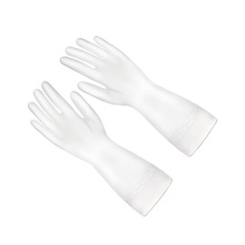 COLLBATH 1 Pair Reusable Kitchen Gloves Household Protective Dishwashing Gloves Random Pattern for Cleaning Utensils Car Washing More
