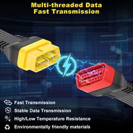 OBD2-Verlängerungskabel, Auto-Diagnose-Scan-Tool, Voll 16-poliger Stecker auf Buchse, OBDII-Verlängerungskabel für ODBII-Scanner, -Prüfung, Auto-Computer, Motorcodeleser,
