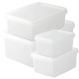Nagao Storage Containers, Square Shape, Polypropylene, 11.8 fl oz (340 ml), 16.9 fl oz (500 ml), 27.5 fl oz (780 ml), 46.9