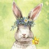 20 Napkins Rabbit with Flower Wreath and Daffodil as Table Decoration for Easter 33 x 33 cm