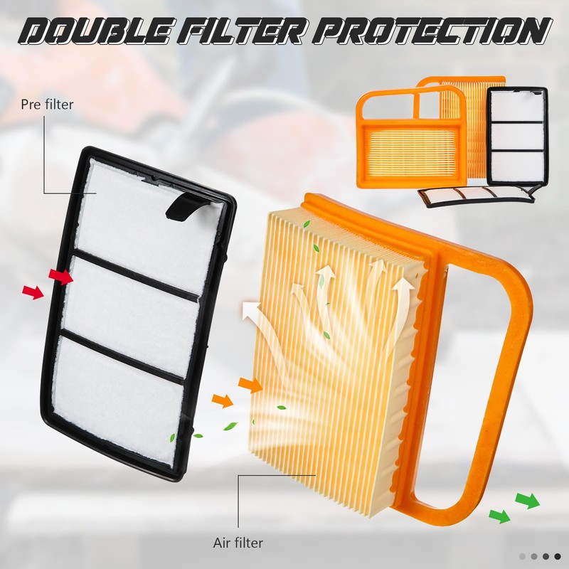 Briwooody 8 Pack Air Filter with Pre Cleaner Compatible with