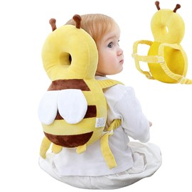 Fall Prevention, Baby Cushion, Backpack, Baby Head Guard, Cute, Prevention, Bee, Angel, Pink, Breathable, Mesh, Baby Indoor Helmet, Protection, Head Guard Backpack, Celebration Gift (Bee (Flannel))