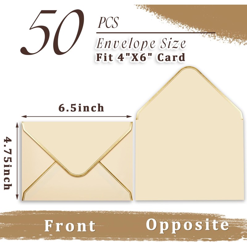 Cholemy Brown 4 x 6 Envelopes 50 Pack A6 Card