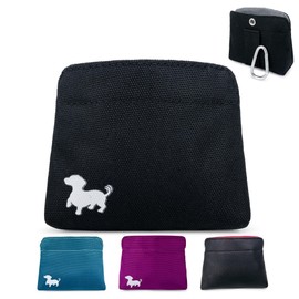 Swaggly Small Dog Treat Pouch – Slim Magnetic Pocket Dog Treat Bag for Walking & Training – Discreet Clip On Treat Pouch for Leash, Waistband or Pocket – Mess Free Storage (Black/Gray)