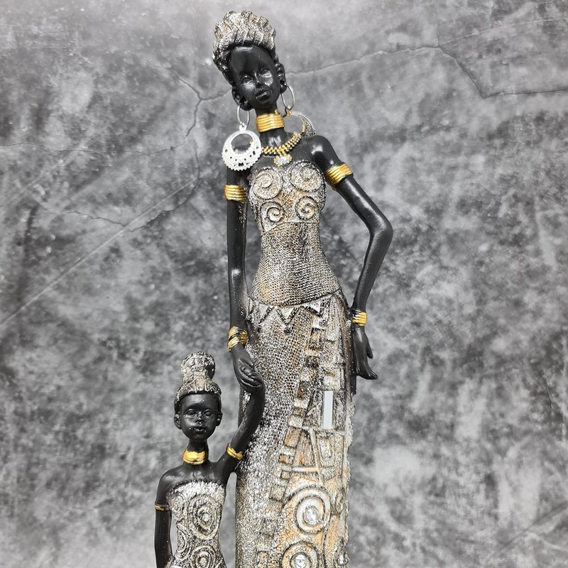 Lifestyle & More Modern Sculpture Figurine Woman African Woman Gold/Brown