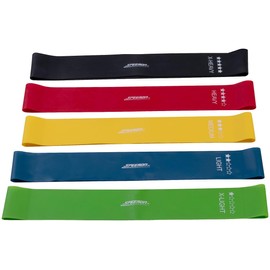 Speeron Fitness Resistance Bands, Set of 5 Latex Resistance Bands, 5 Strengths, Each 60 cm Length, Bag (Fitness Elasticity Bands, Fitness Band Latex)