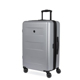 SwissGear 8020 Eclipse Hardside Expandable Luggage with Spinner Wheels, Ultimate Grey, Checked-Medium 24-Inch