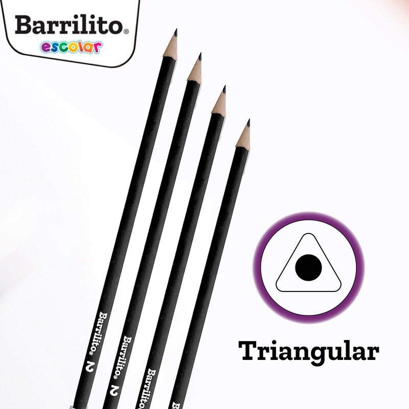 Barrilito Lápiz de grafito Triangular, bote con 72 piezas. 7725
