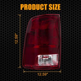 RANSOTO Tail light Compatible with 2009-2018 Dodge Ram 1500 2500 3500 Replace CH2818124 Smoke Red Rear Brake Taillight with Bulbs (Driver Side)