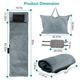 KOCASO Full Body Electric Massage Mat,Heat Vibration Massage Pad Cushion Back Massage Mattress Chair Pad with Neck Massage Pillow with 10 Vibration Motors Timer Anti-Slip Bottom