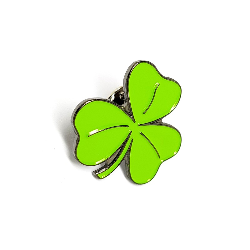 Mainly Metal Green Enamel Pin Badge Brooch Lucky Irish Shamrock
