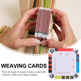 SEWACC Pack of 300 Hand Knitted Shuttle Weaving Cards Tablet Knitting Loom Shaft Weaving Cards Looms DIY Hand Weaving Cards Loom Cards DIY Weaving Tray Paper Jam