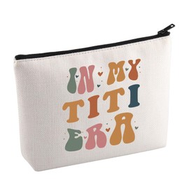 KUIYAI TITI Cosmetic Bag Spanish Aunt Gift Auntie To Be Gift Best TITI Ever Gift Mother Day Gift In My TITI Era Makeup Bag From Niece Nephew (TitiEraMakeup)