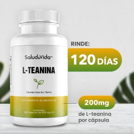 L-Teanina - 120 Cápsulas - 1 Cápsula al día - Suplemento aminoácido - S&V