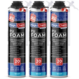 Spray Foam Insulation Can (3 Pack-25.4 oz) Expanding Foam Sealant for Thermal & Acoustic Insulation, Closed Cell, High Density Spray Foams, Covers up to 60 Board feet/sq. ft. (3 Pack)
