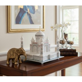 Taj Mahal Tajmahal Marble Replica Model India Agra Souvenir Collection (9 Inch x 9 Inch)