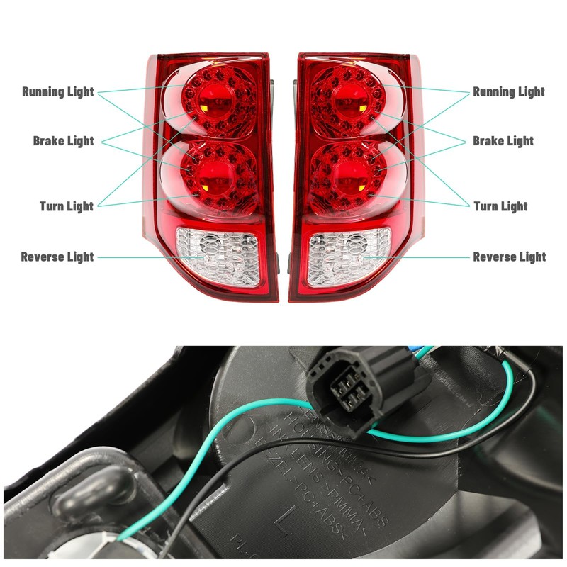 HECASA Pair LED Tail Light Compatible with 2011-2020 Dodge Grand