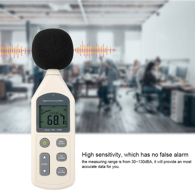 Handheld LCD Digital Sound Level Decibel Meter 30-130dBA Pressure Tester