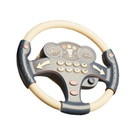 Dickly Simulation Steering Wheel Toy Musical Activity Early Learning Party Favor Car Driving Simulated Toy for Kids Birthday Gift , blue