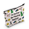 Netball Ball Makeup Bag I'd Rather Be Playing Netball Gift