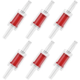 Pawfly 6 Pieces Check Valve Aquarium Red Plastic Disposable Check Valves Pump Protection for Standard 0.5 cm Air Hose Fish Tank Accessories