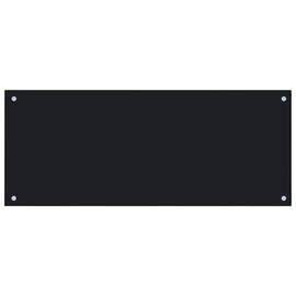 CHARMMA Kitchen Backsplash Black 39.4"x15.7" Tempered Glass-4956