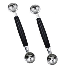 2 Pack Stainless Steel Melon Baller, Double Melon Baller, Double Ended Headed Fruit Icecream Ball Spoon, Baller Scoops for Fruits, Vegetables, Butter & More
