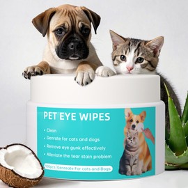 Eyes Wipes for Dogs & Cats - Gentle Tear Stain & Debris Cleaner - Removes Mucus & Discharge - Soft Grooming Wipes for Eye Area, Wrinkles & Face