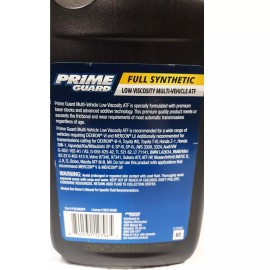 Prime Guard Multi Vehicle Full Synthetic Low Viscosity Automatic Transmission Fluid 1Qt ATF