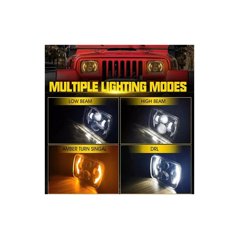 Unbranded DOT Approved Pair 200W 5x7" 7x6 LED Headlights for