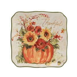 Certified International Harvest Morning 6" Canape/Luncheon Plates, Multicolor, Small, Set of 4